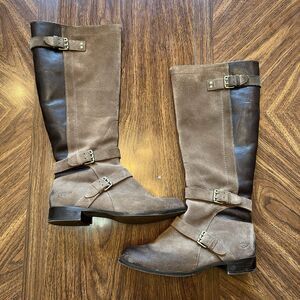 UGG Cydnee Tall Knee High Riding Brown Suede Leather Women Boots Size 8